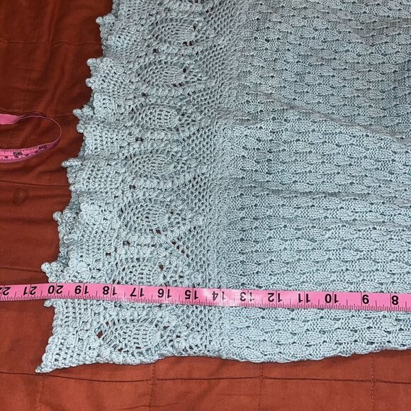 Athleta Womens Knit Lace Skirt S Green Textured Design Elastic Waistband Versati - Picture 9 of 9